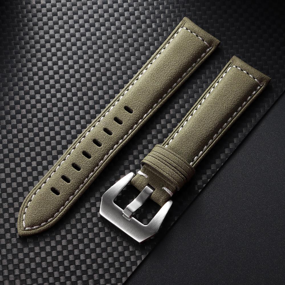 Genuine Leather Watch Band for Panerai Wrist Belt Vintage Matte Cowhide Strap Men Sports Bracelet Watchband 18mm 20mm 22mm 24mm