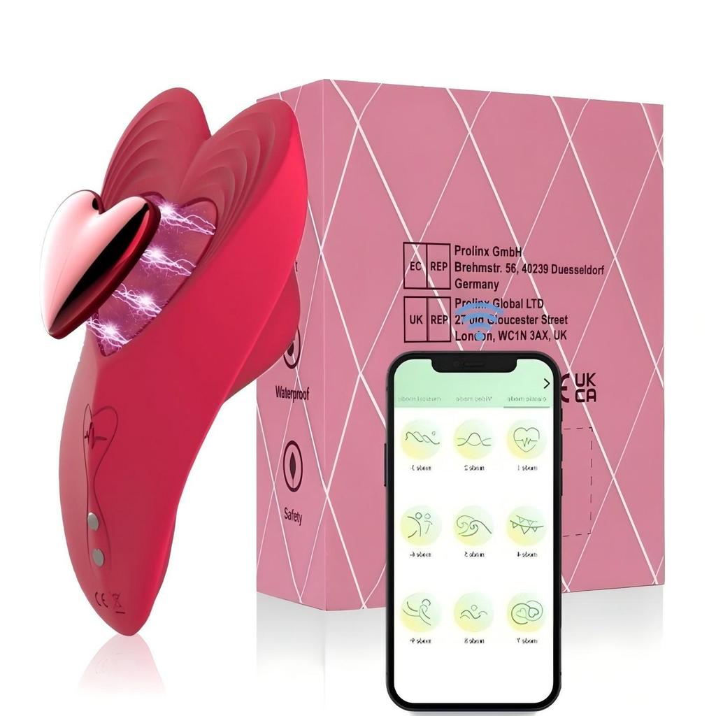Heart-Shaped Wearable Vibrator with Remote Control & App for Women's Pleasure, Portable Adult Toy