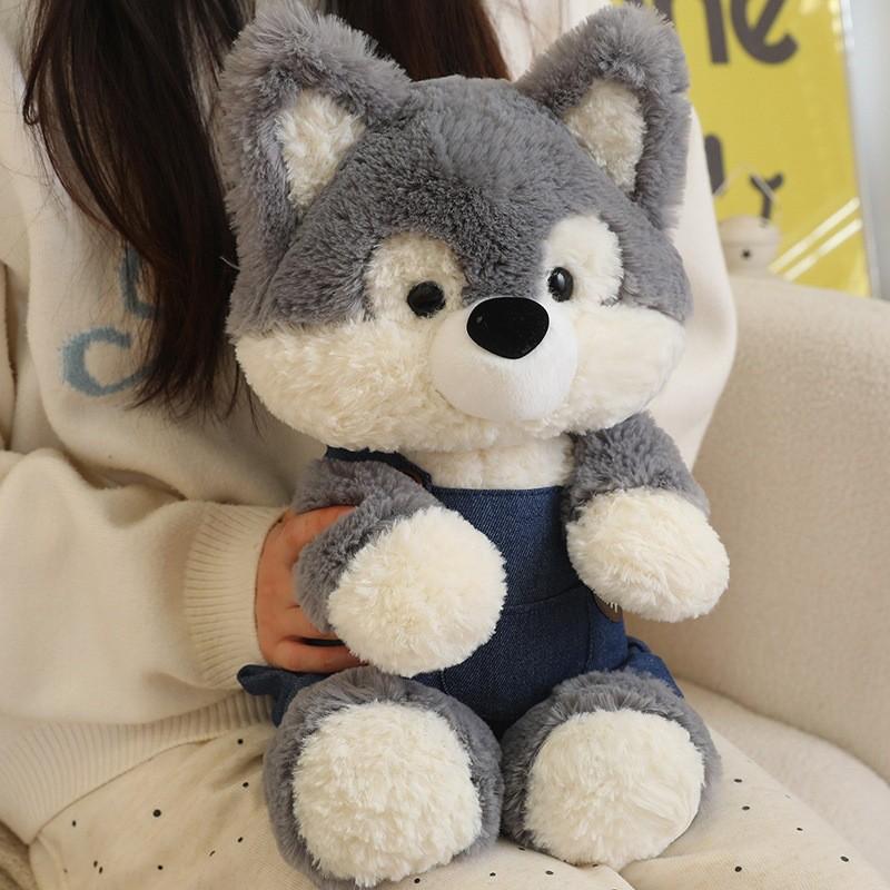 Fox Sheep Forest Husky Wolf Rabbit With Clothes Plush Toy Stuffed Doll Gift Kids