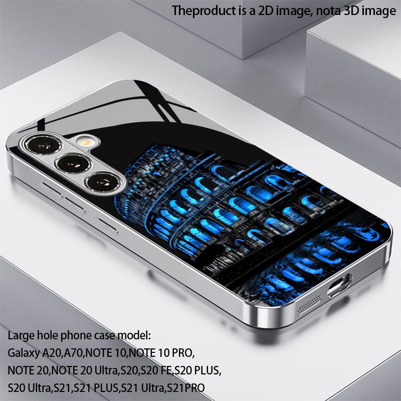 Colosseum Pattern 2D Phone Case for Samsung S26 S25 S24 S23 S22 S21 S20 A56 A36 A16 - Electroplated Glass Protective Cover