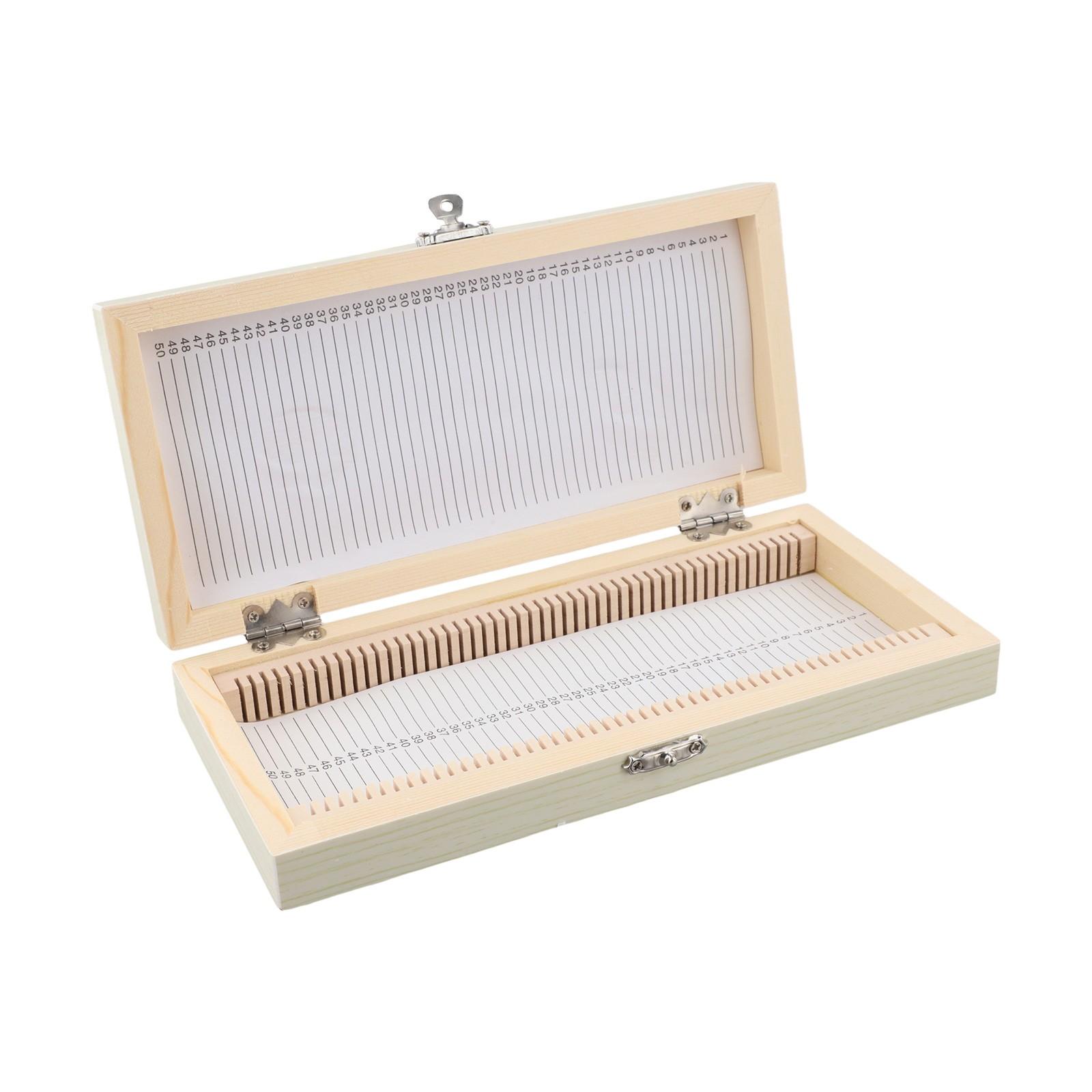 Microscope Slide Storage Box Wooden Microscope Slide Box Sturdy Construction 50 pieces