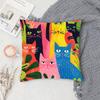 Matisse Monet Art Black Cat Animation Pillow Case Fashion Square Pillowcase Bedroom Sofa Room Ins Decoration Leisure