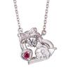 White Clover Kuromi Dancing Stone Necklace Heart Sanrio Pendant Silver SAKU-N052RD Women