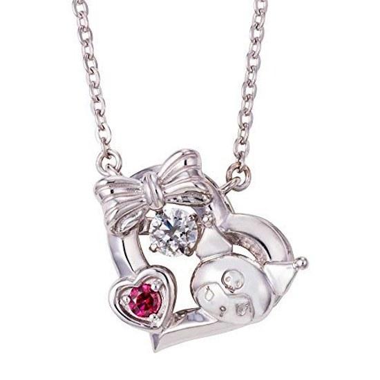 White Clover Kuromi Dancing Stone Necklace Heart Sanrio Pendant Silver SAKU-N052RD Women