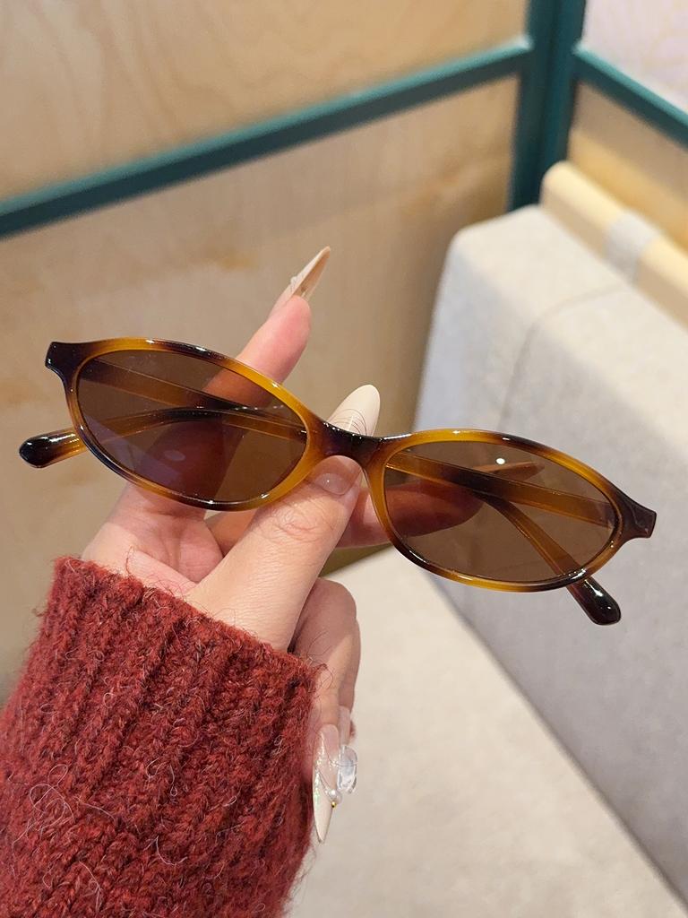 1Pc Women's Oval Small Frame Gradient Glasses Fashion Accessories for Any Face Shape Party Daily Wear