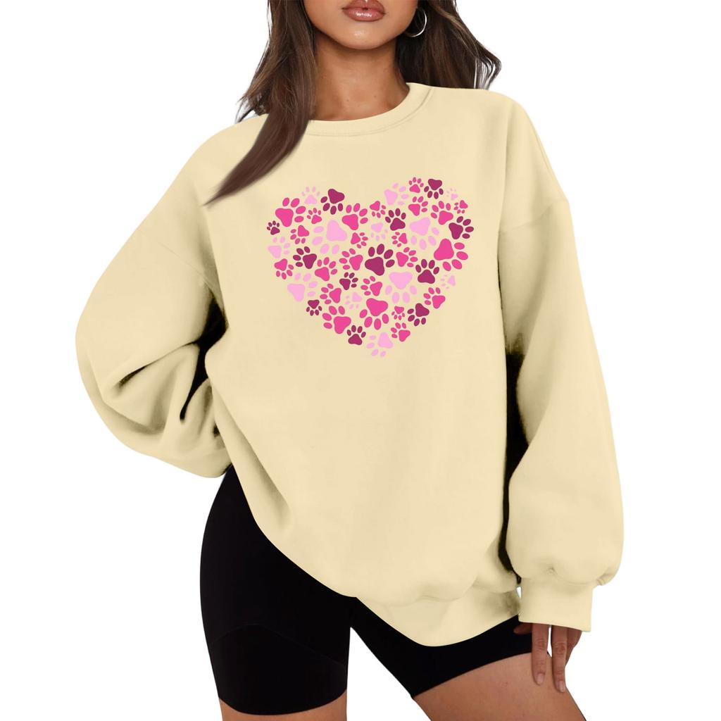 Dámská mikina s kulatým výstřihem Podzimní grafické mikiny Dovolená Dlouhý rukáv Spuštěná ramena Pulovr