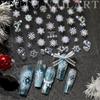 Pretty Snowflake Bow Crystal Ball Nail Art Sticker Embossment Self Adhesive Nail Sticker New Year Christmas Manicure Decals Gift