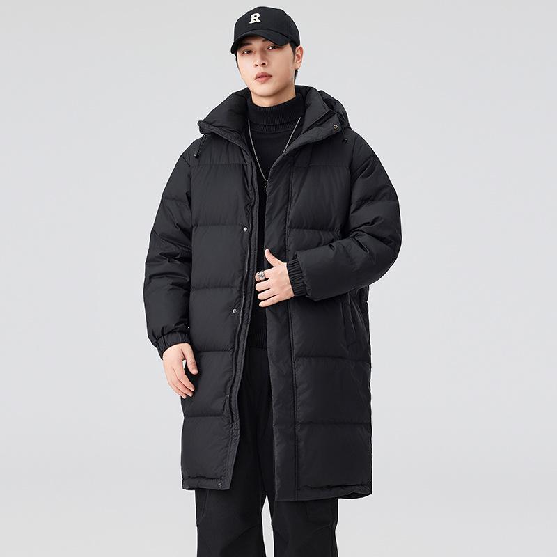 

Unisex Luxury White Duck Down Hooded Puffer Coat - Winter 2025 High-End Cold Protection XL