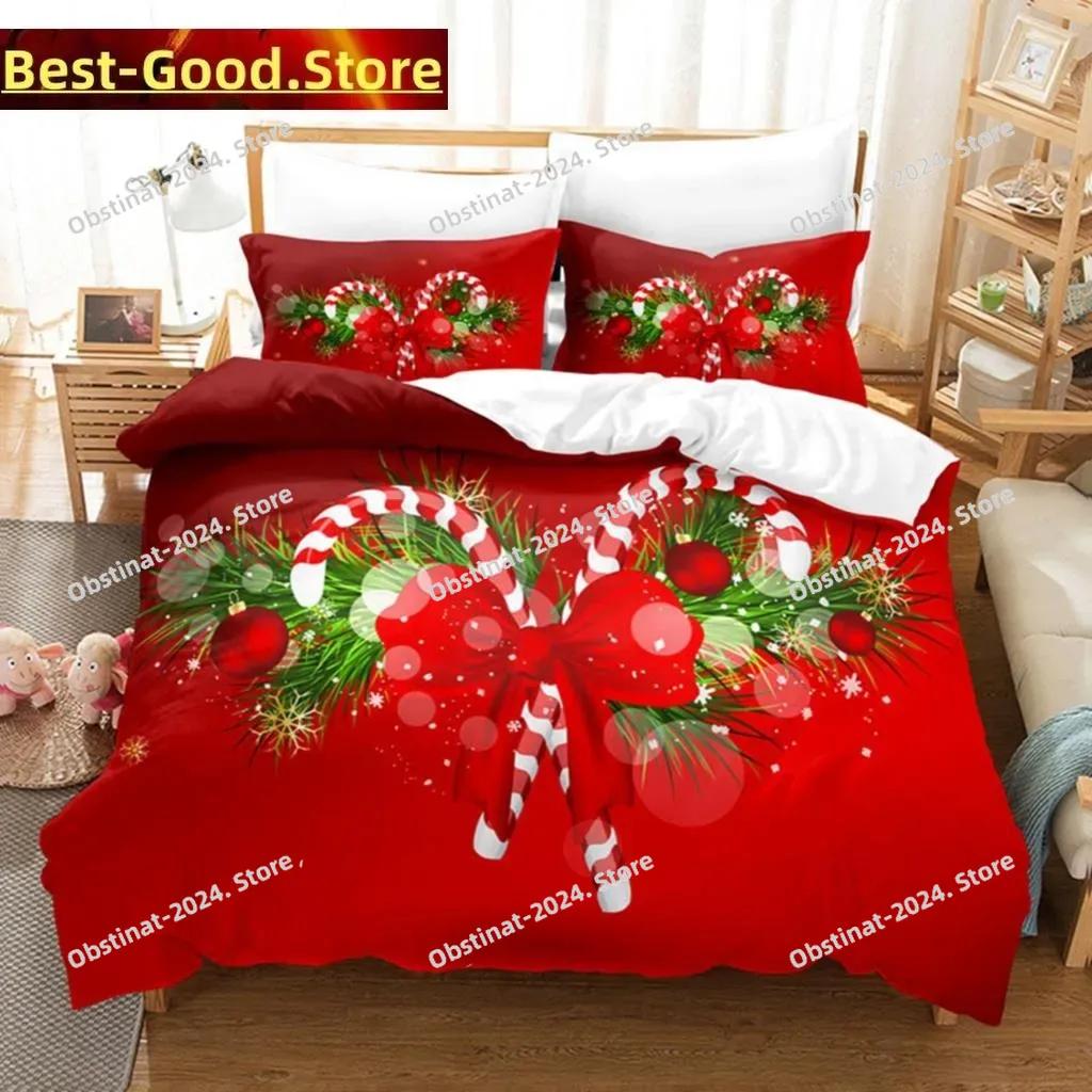 3D Christmas Quilt Cover Bedding Set Duvet Comforter Pillow Case Bed Linens Twin Queen King Double Full Single Bedroom
