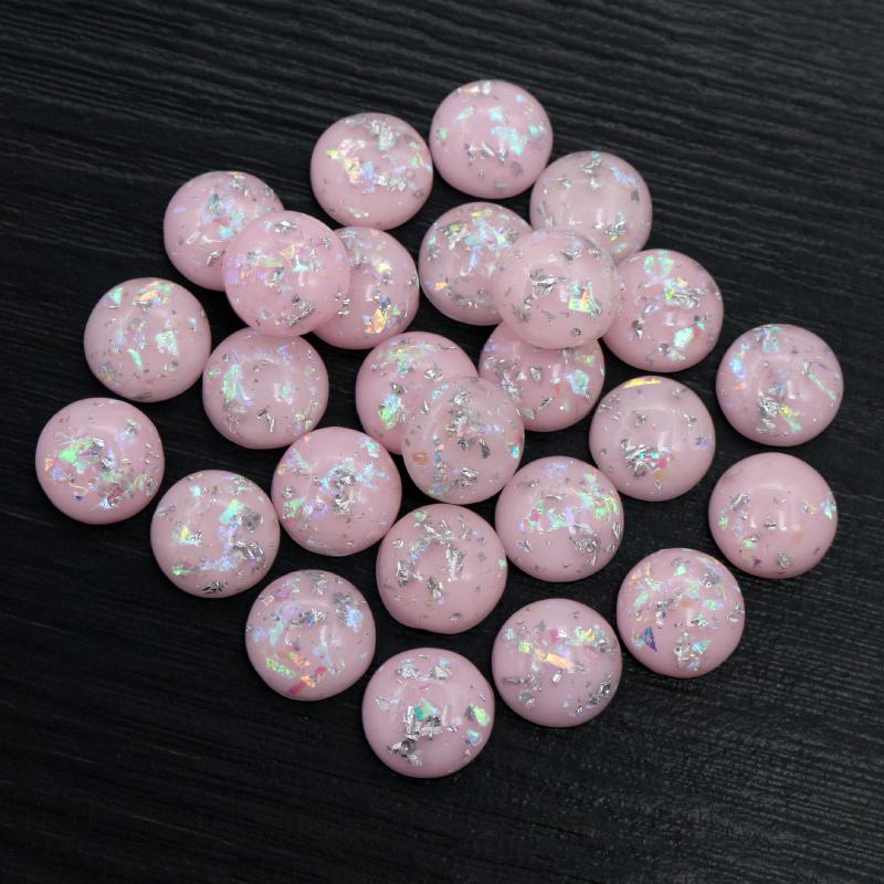 40 Stück 8mm 10mm 12mm Runde Eingebettete Metallfolie Flache Rückseite Harz Cabochons Kuppel DIY Ohrringe Schmuckherstellung Zubehör Fundstücke