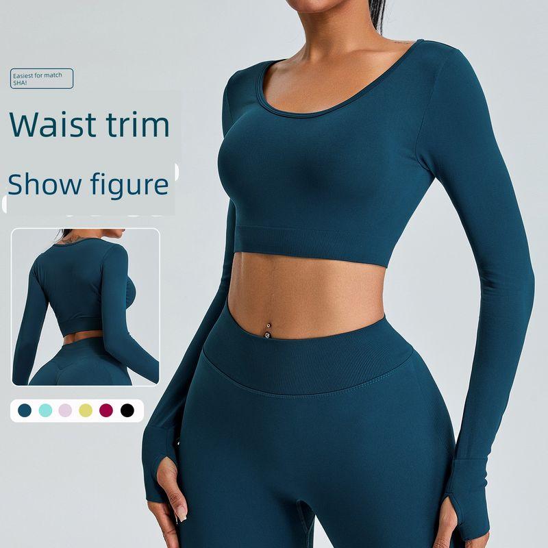 Fall and Winter New Arrival Seamless Long Sleeve Yoga Wear Women's Sports T-Shirt Tops Breathable Quick-Drying Tight Workout Clothes