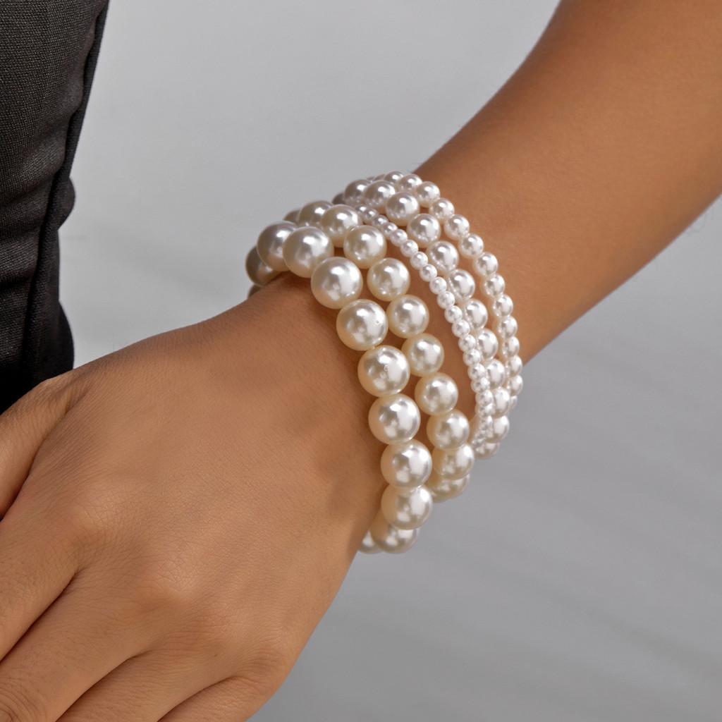 Vintage Elegant Pearl Jewelry Set With Geometric Design For Summer Gift Idea