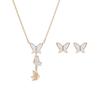 Lilia Butterfly Necklace And Earring Set Women Jewelry Rose-Gold 5382365