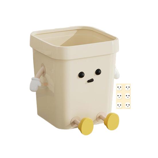 

Милое мусорное ведро 12/16 л Мультяшное мусорное ведро с глазами руками ногами Пластиковая корзина для мусора с открытым верхом для кухни офиса ванной комнаты S B