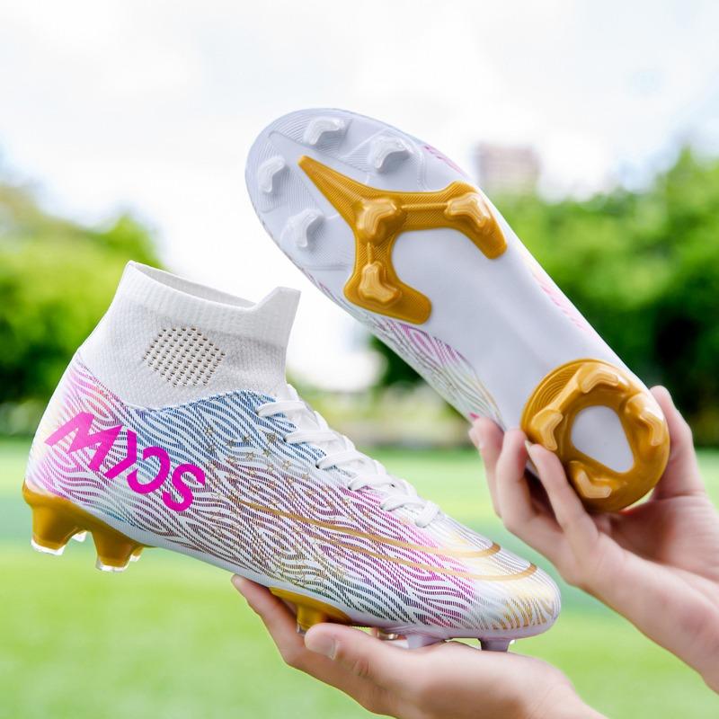 High-top Football Shoes Men's and Women's Professional Long-nail Sneakers Broken-nail Football Training Shoes
