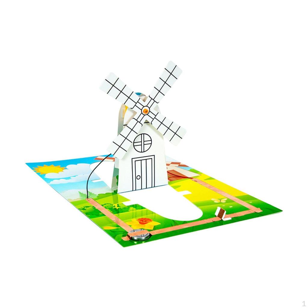 Science Windmill Generator Kit Physics Experiment Set Basic Electric Circuit Educational