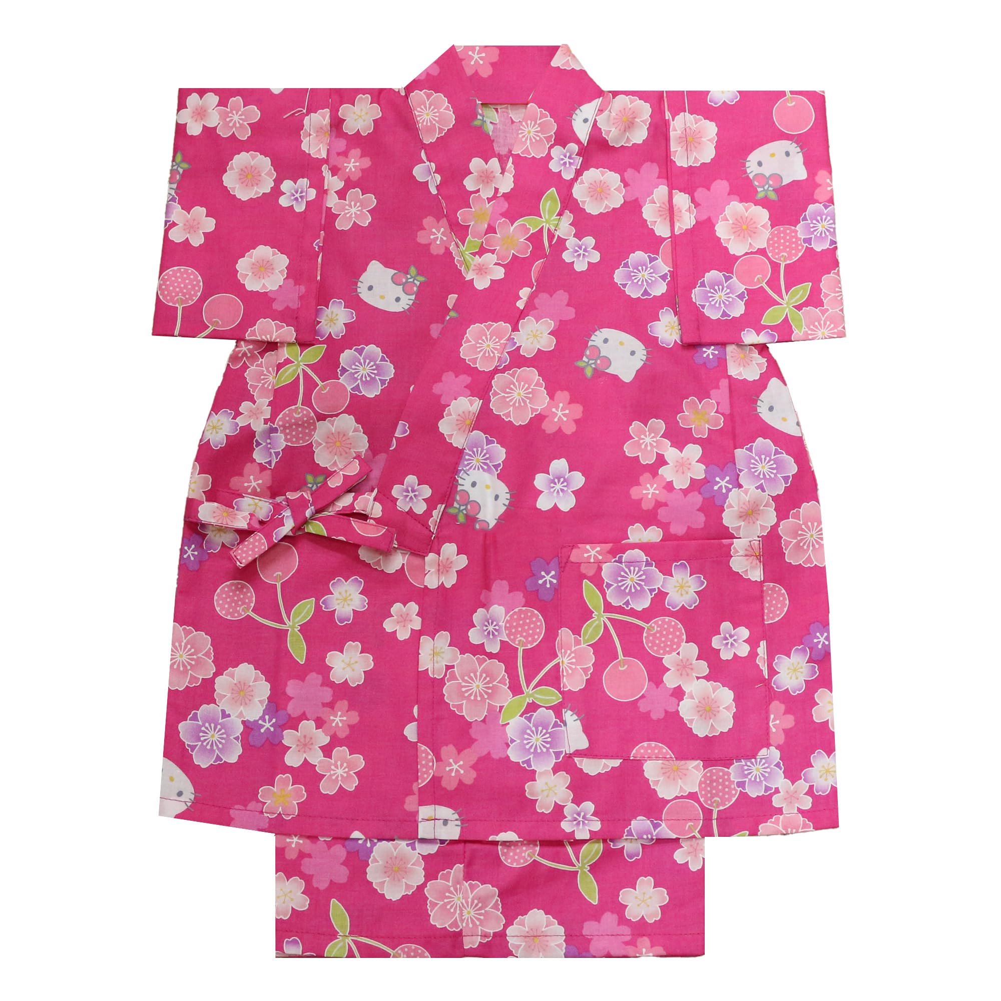 

Jinbei Hello Kitty Girls Summer Jinbei Sanrio Kitty Sakura [kimonocafe] (110cm (0002), Pink)