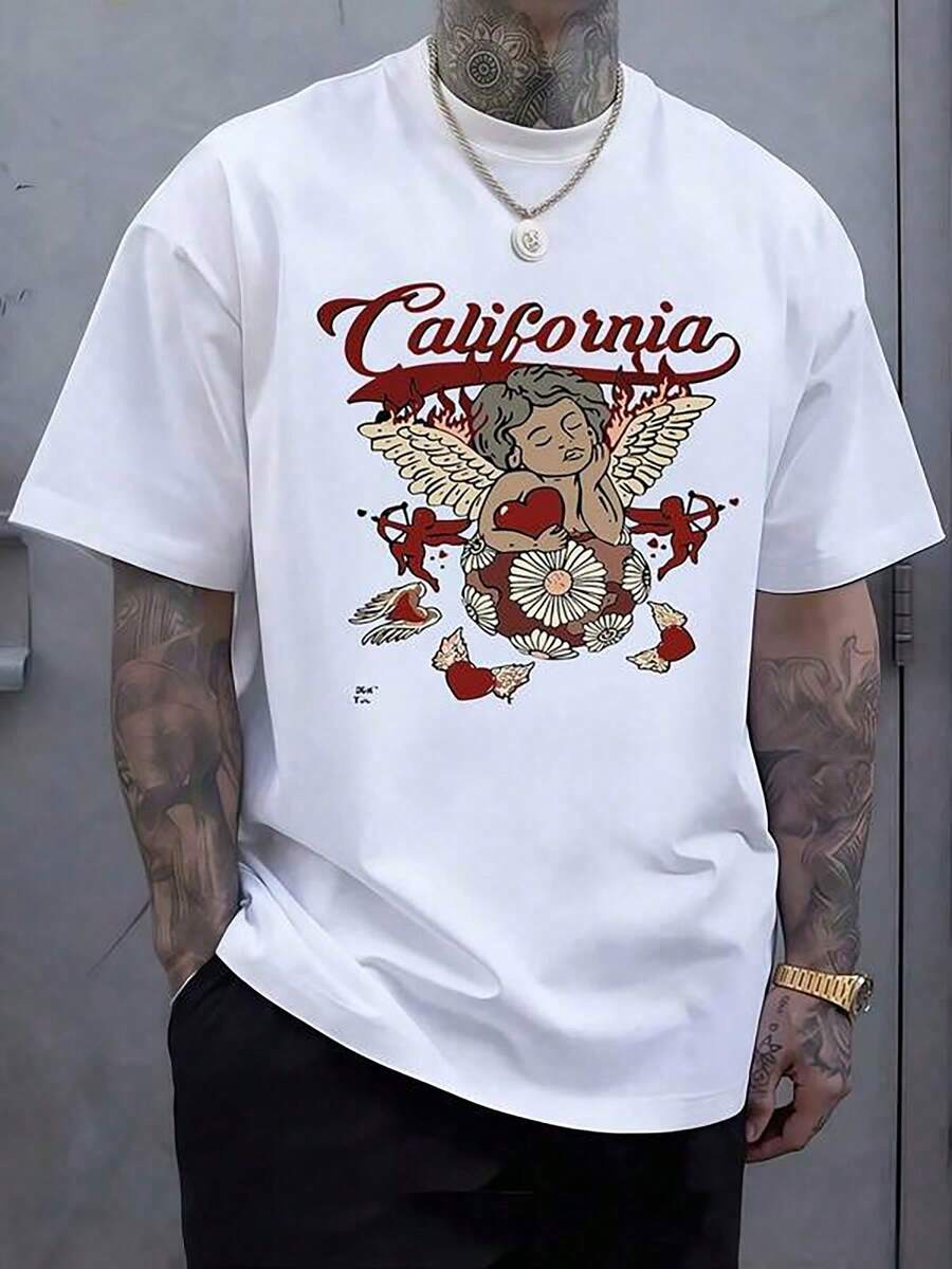

Angel Retro Graphic Unisex s White T-Shirt XXXL