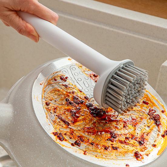 Pot Brush Oil-Free Bristles 360-degree Rotating Head Cleaning Brush with Extended Handle