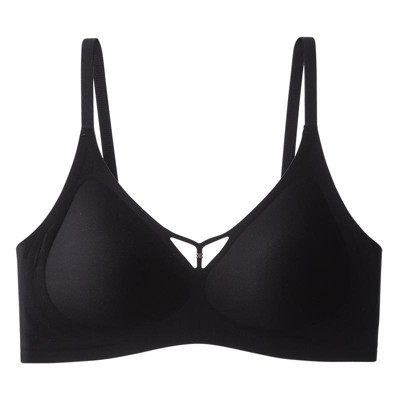 

Hollow non-marking lifting underwear, small breasts gathered to prevent sagging, sub-breasts, jelly glue, high elastic, beautiful back bra XL 38/85 чорний
