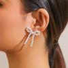 1 Paar Modische Schleifenohrstecker Eleganter Ohrschmuck Imitation Perlen Schleifenstecker Ohrringe Perfektes Geschenk für Frauen