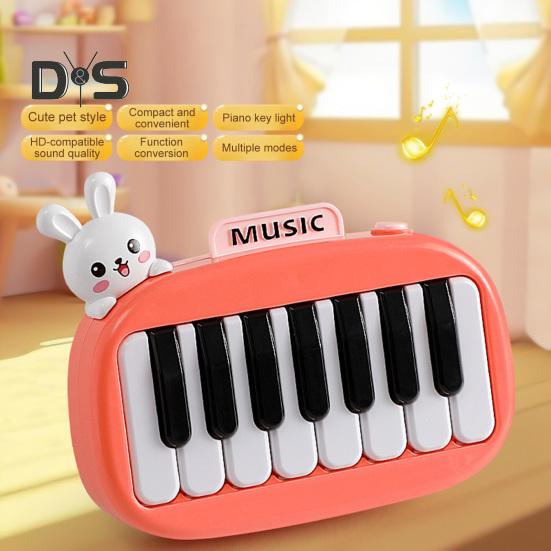 15 Klawiszy Mini Pianino Kieszonkowe Pianino Elektroniczne z Podświetlanymi Klawiszami dla Dzieci Przenośny Instrument Muzyczny Zabawka do Wczesnej Edukacji Dzieci