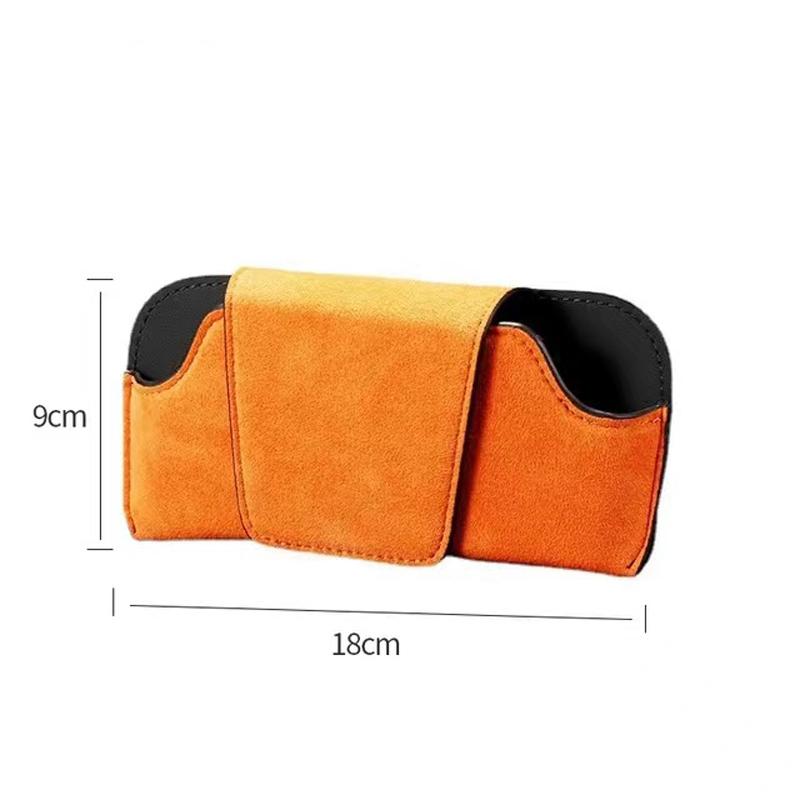 Car Glasses Case Auto Sun Visor Glasses Holder Sunglasses Clip Card Ticket Holder Organizer Universal Car Access PU Leather