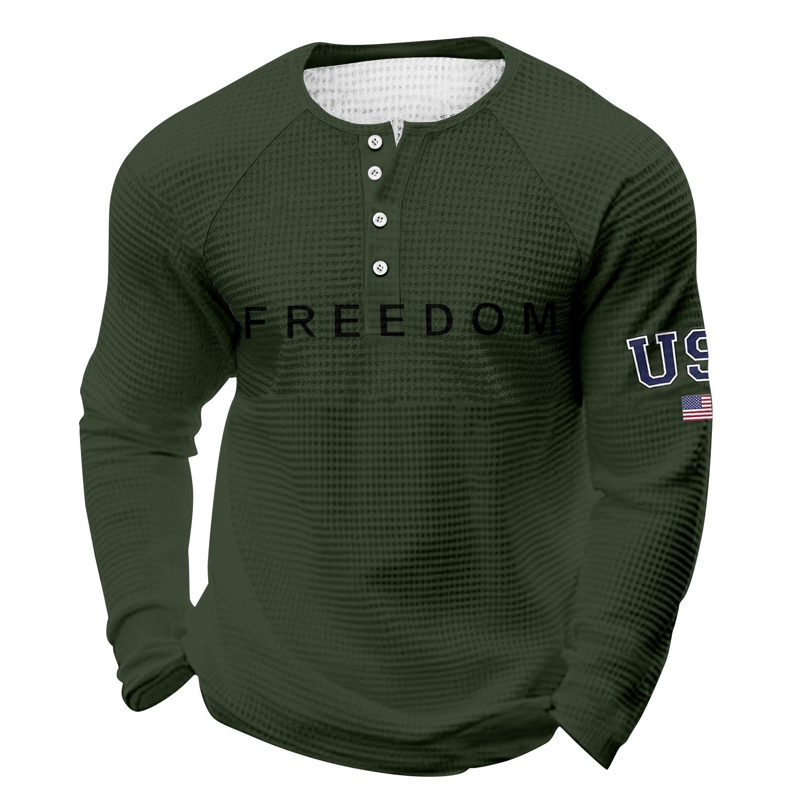 

Men s Loose Casual Button Down Collar Long Sleeve Top L армія зелений колір