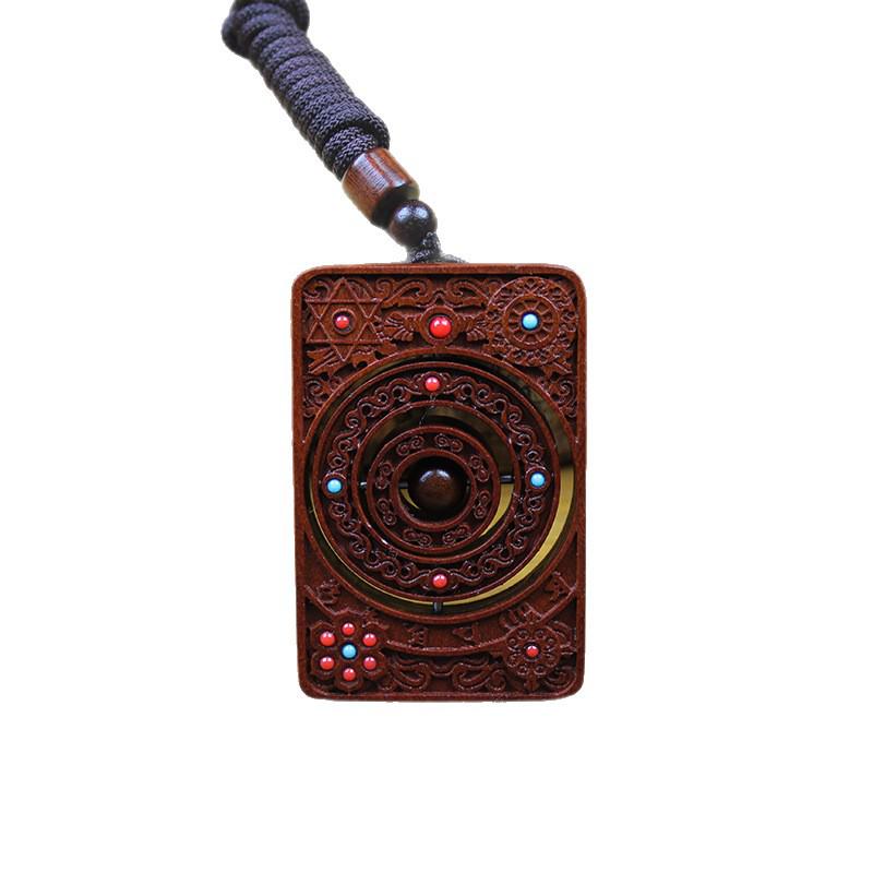 Lucky Jujube Wood Keychain: Double-Sided Exquisite Carving with Rotating Handpiece for Good Fortune.