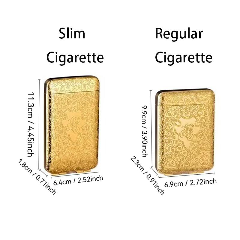 1pc Metal Cigarette Case Triple Opening Flip-Top Lid Pressure-Resistant Portable Cigarette Holder Smoking Accesoires Men's Gifts