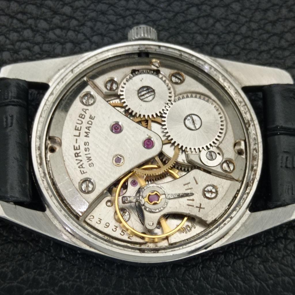 HAND-WINDING VINTAGE FAVRE LEUBA 101 SEA KING SWISS MENS WHITE WATCH a703011-1