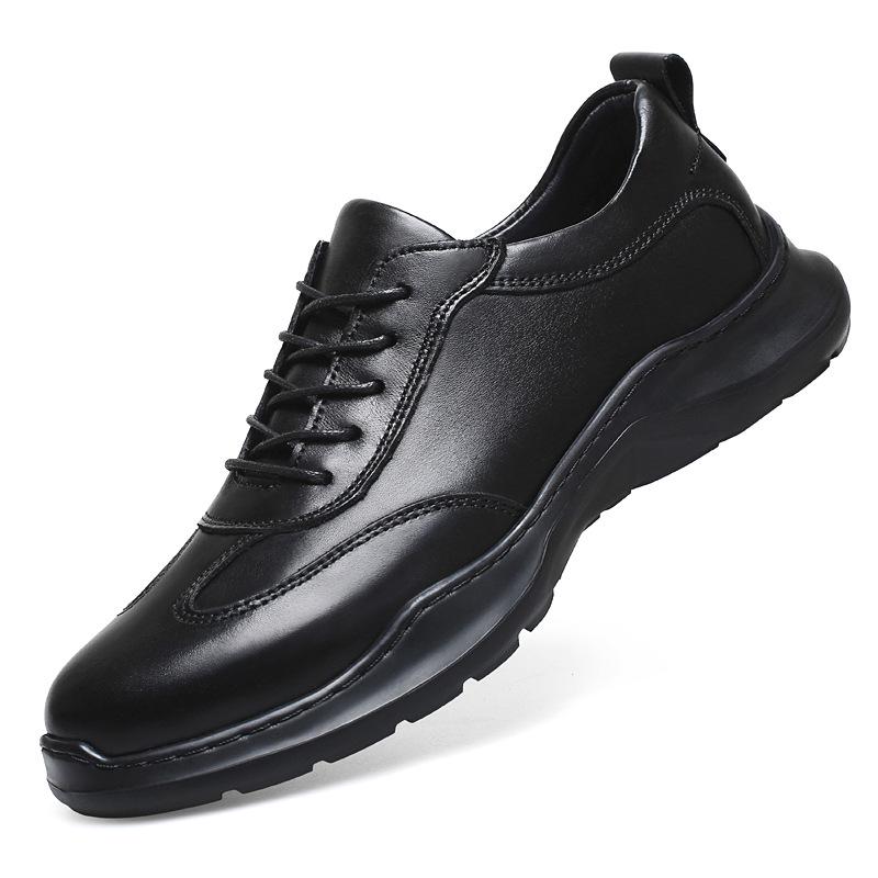 Men s Genuine Leather Business Casual Shoes, Soft Sole, Large Size Options 43 чёрный