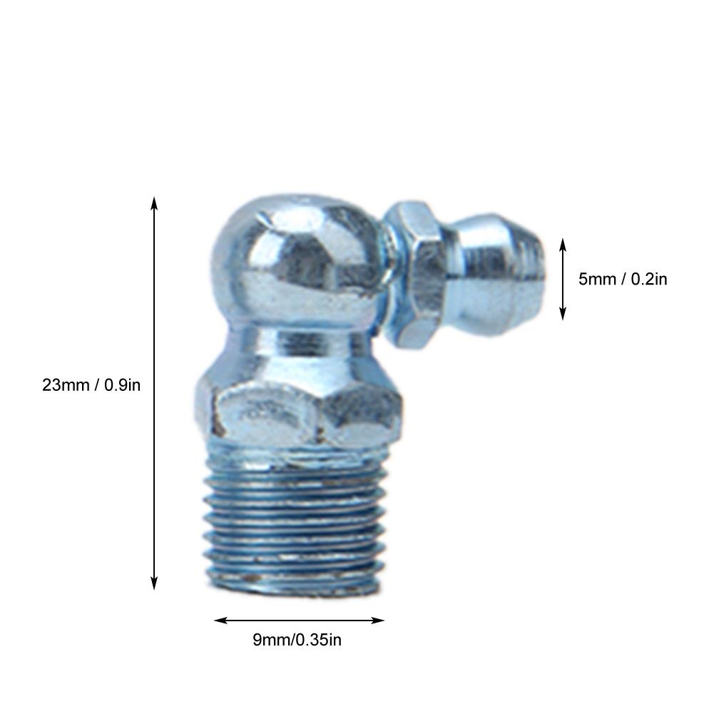 110 szt. 45 stopni 18in28 Smar Końcówka Smarowniczki Złączka Dyszy do Maszyn Inżynieryjnych Galwanizowany Niebieski