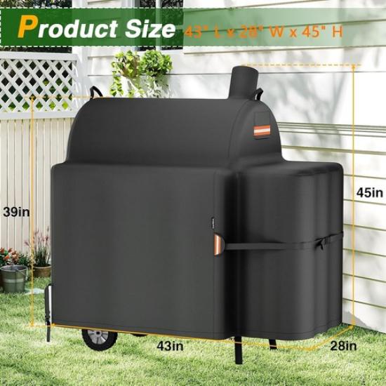 1x Outdoor Grill Cover for Royal Gourmet CC1830V 30in Barrel Charcoal Grill