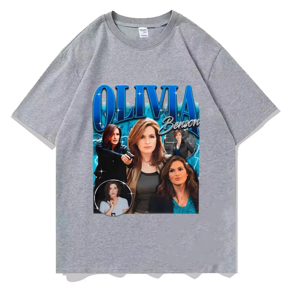 

Модная Ретро Футболка Оливия Бенсон Женская Супер Уличный Головной Убор Женская Повседневная Футболка С Открытыми Плечами Ретро Футболка С Коротким Рукавом 4XL