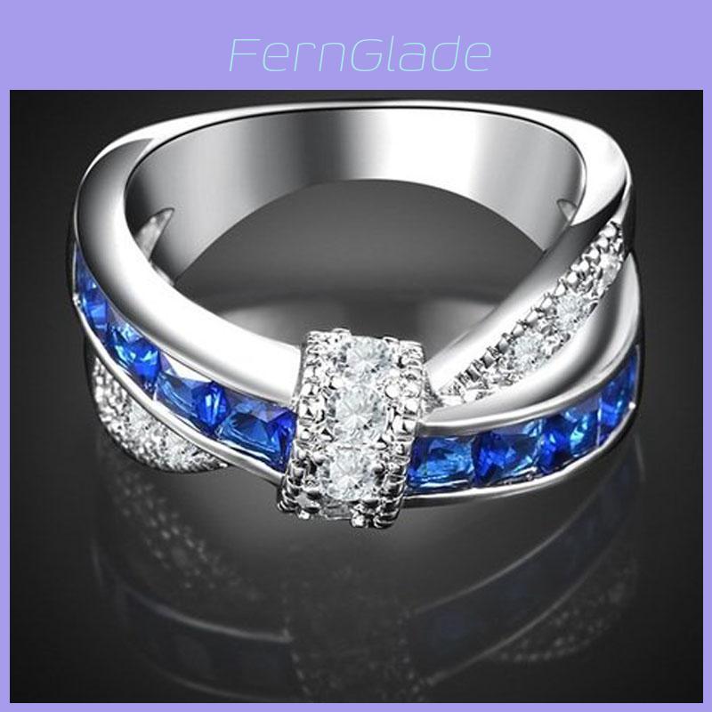 Anello Geometrico in Rame con Stupendo Disegno a Croce in Zircone in Multiple Eleganti Colori