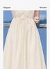 Lyocell V-neck Waist Cinched Dress for Women In Summer, with Bubble Sleeves and Pleats To Reduce Age and Make You Look Slimmer, a Vacation Dress
