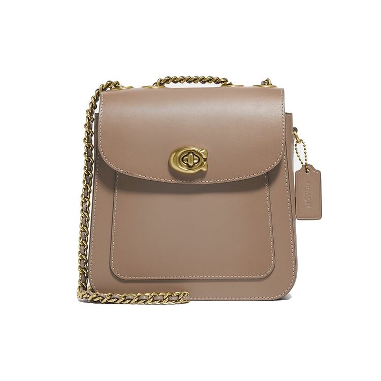 

Coach Madison 18 Flap Chain Crossbody Backpack Women Backpack Nude-Brown 4690-B4TP Basic Set (Bag+Dust Bag)