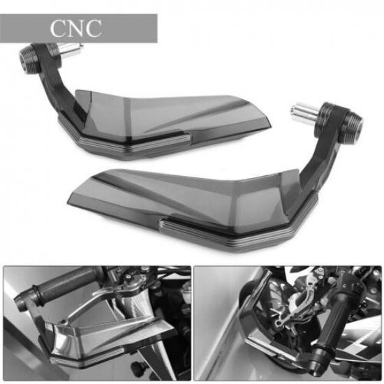 Pair Black Motorcycle Hand Guards Protector 22mm Handlebar Mount Wind Deflector