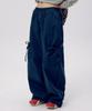 SOME PLACE Shirred Multi-Big Pocket Strap Detail Wide Cargo Cotton Pants_3 Colors