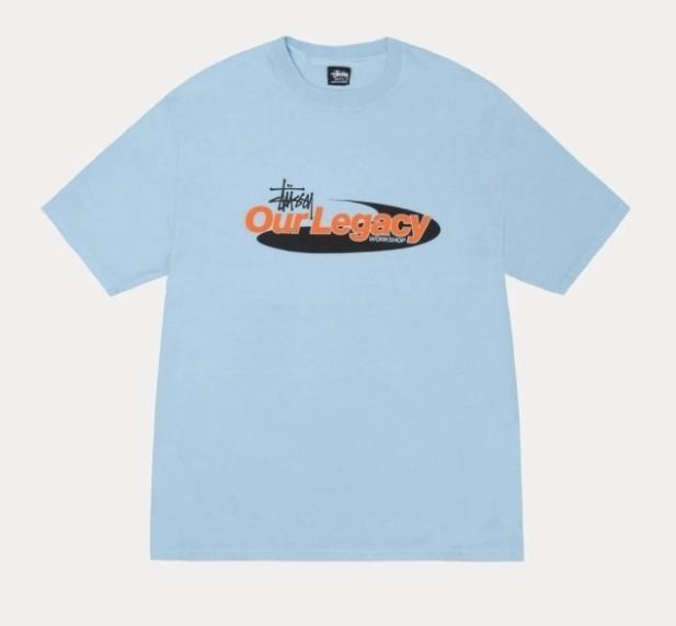 Stussy Our Legacy Work Shop Футболка Swirl с пигментной окраской Небесно-голубая L