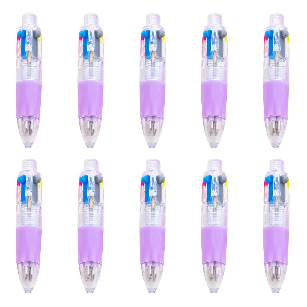 10 Pcs Multicolor Pen 4 In 1 Retractable Ballpoint Pen Small Ballpoint Pen School Office Supplies for Writing
