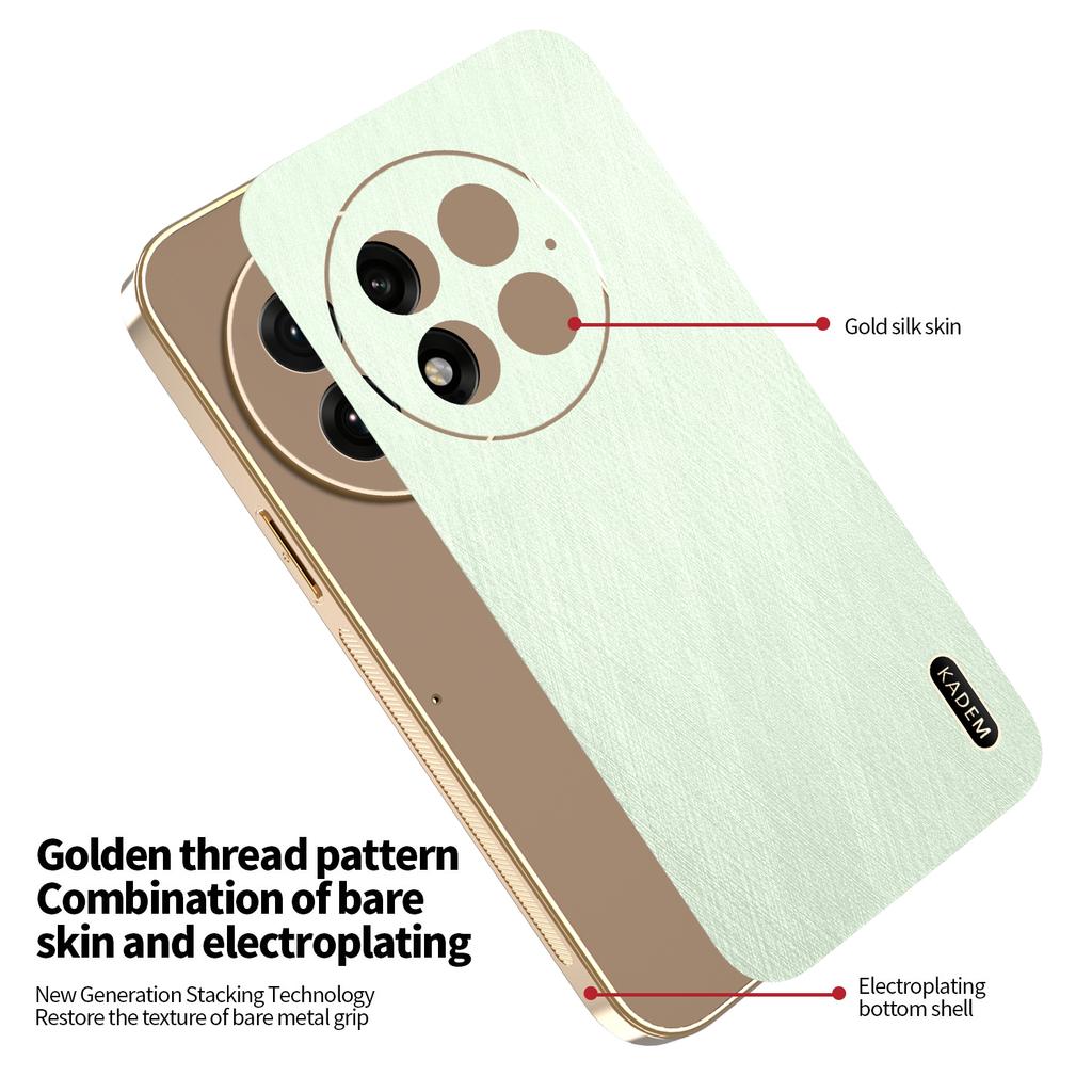For OnePlus 11 12 13 13R Phone Case Luxury Brushed Leather Electroplated Bumper Soft TPU Cover