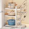 1pc Kitchen Tiered Multi-tier Shelf, Stainless Steel Under the Sink Home Cabinet Within the Shelf, Pot Rack Special Pots and Pans Storage
