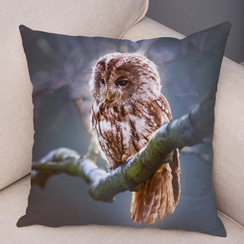 Cute Animal Pillowcase Wild Owl Cushion Cover Decorative Sofa Home Children's Room