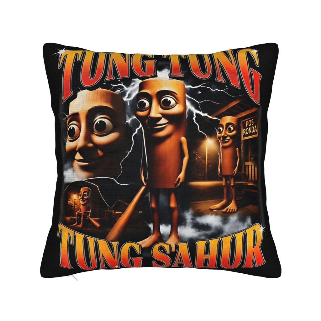 Povlak na polštář Tung Tung Tung Sahur John Pork Meme Brainrot Design Potah na polštář pro kancelář, auto, domácí dekorace Nové povlaky na polštáře