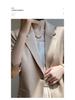 White Silk Satin Women's Suit Jacket - High-End Korean Style for Spring/Autumn 2025