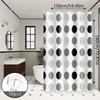 Nordic Style Gray and White Polka Dot Bathroom Partition Curtain, Gray and White Classic Color Scheme, Exudes a Low-Key and Elegant Vibe