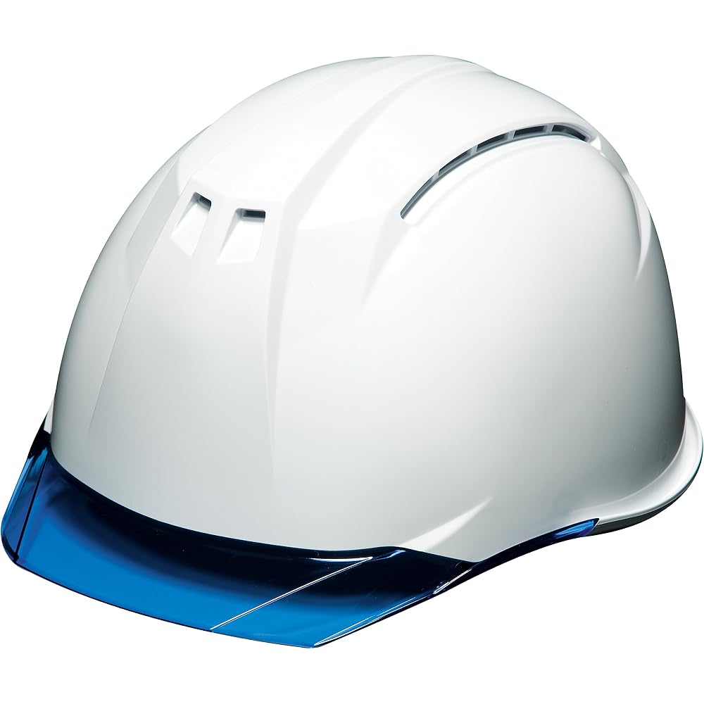 DIC Plastic AA11EVO-CW Helmet with Ventilation, Clear Visor, Styrofoam Liner White/Blue