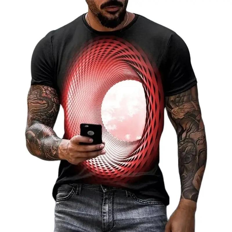 Verkaufs-Persönlichkeit Spaß Himmel Grafik T-Shirts Für Männer Neu Lässig Dreidimensionaler Wirbel Aufdruck Übergroß O-Ausschnitt T-Shirts
